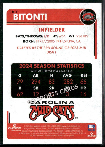2025 Carolina Mudcats Eric Bitonti