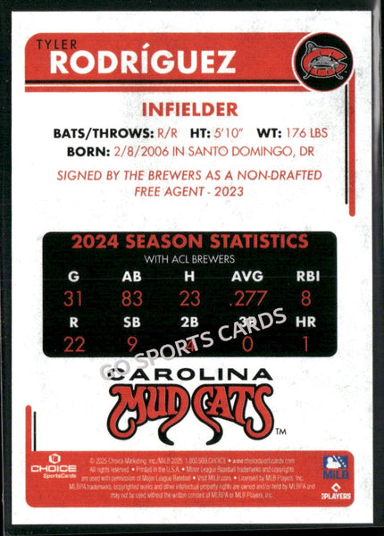 2025 Carolina Mudcats Tyler Rodriguez