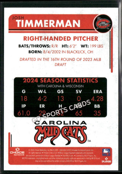 2025 Carolina Mudcats Josh Timmerman
