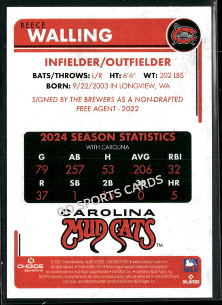 2025 Carolina Mudcats Reece Walling