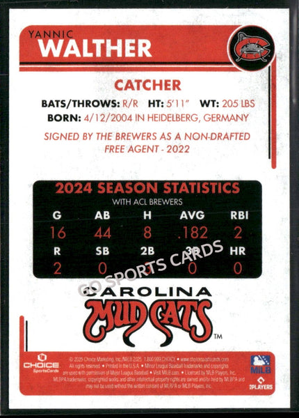 2025 Carolina Mudcats Yannic Walther