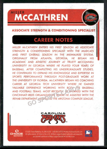 2025 Carolina Mudcats Miller McCathren