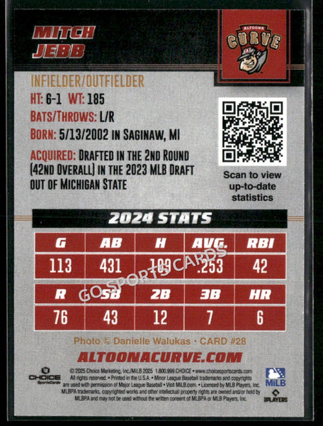 2025 Altoona Curve Mitch Jebb