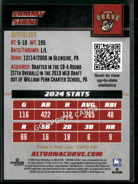 2025 Altoona Curve Sammy Siani