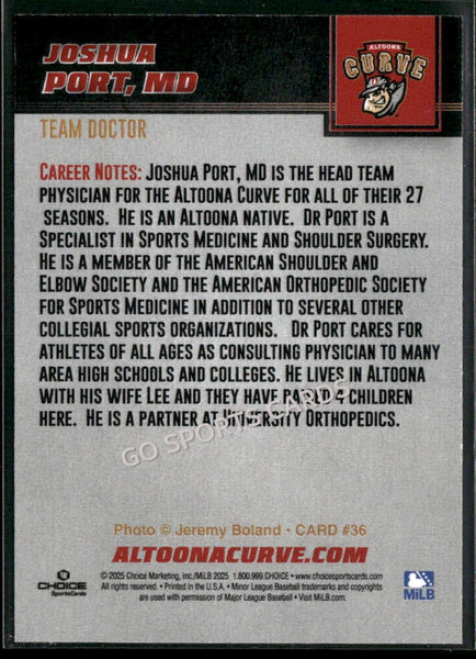 2025 Altoona Curve Joshua Port MD