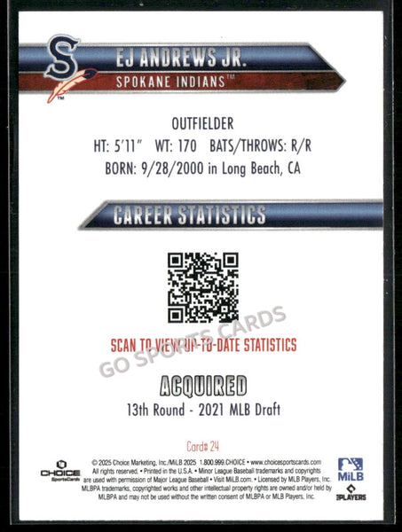 2025 Spokane Indians EJ Andrews Jr