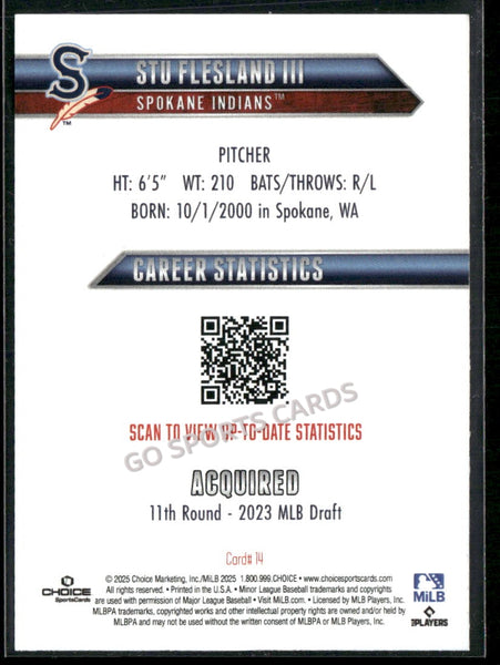 2025 Spokane Indians Stu Flesland III