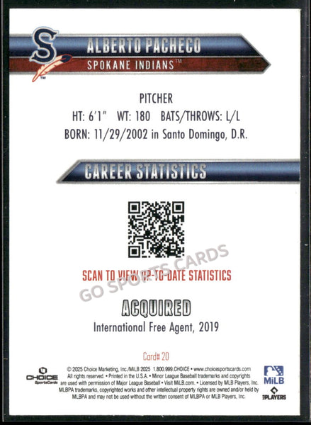 2025 Spokane Indians Alberto Pacheco