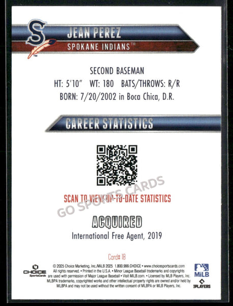 2025 Spokane Indians Jean Perez