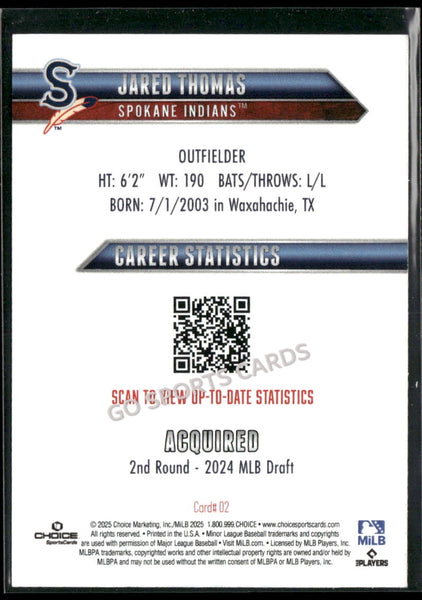 2025 Spokane Indians Jared Thomas