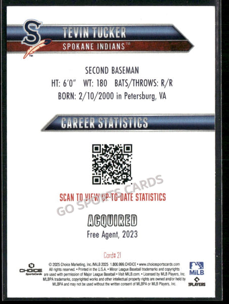 2025 Spokane Indians Tevin Tucker