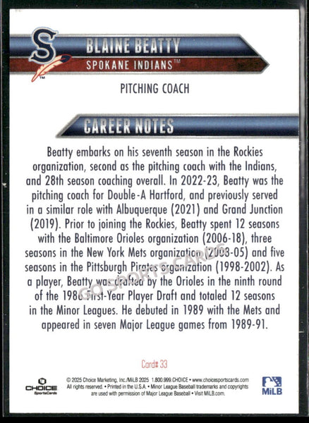 2025 Spokane Indians Blaine Beatty