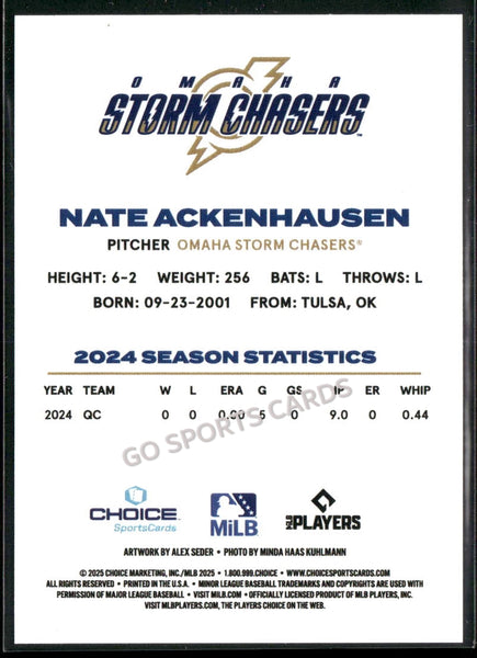 2025 Omaha Storm Chasers Nate Ackenhausen