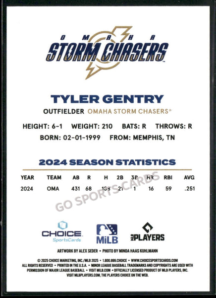 2025 Omaha Storm Chasers Tyler Gentry