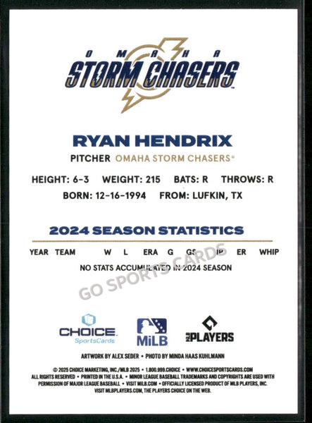 2025 Omaha Storm Chasers Ryan Hendrix