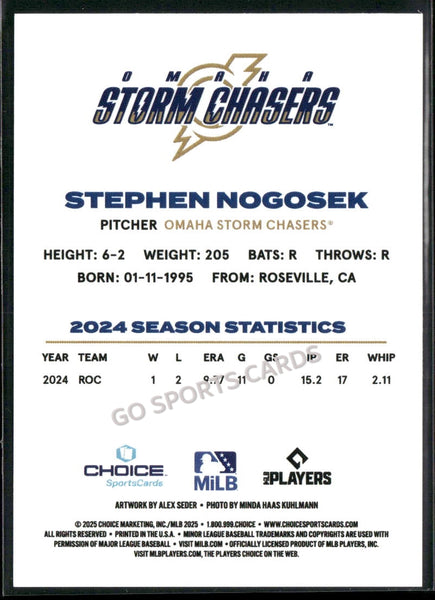 2025 Omaha Storm Chasers Stephen Nogosek