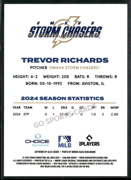 2025 Omaha Storm Chasers Trevor Richards