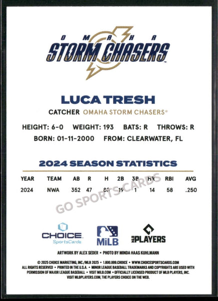 2025 Omaha Storm Chasers Luca Tresh