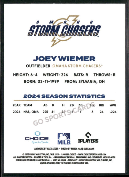 2025 Omaha Storm Chasers Joey Wiemer