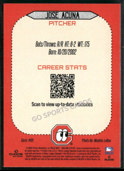 2025 Chattanooga Lookouts Jose Acuna