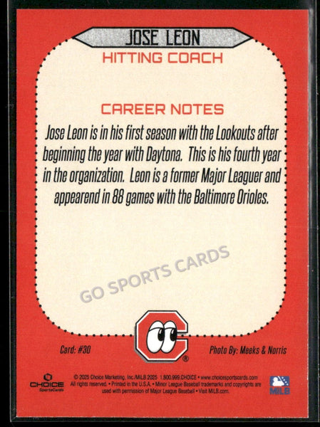 2025 Chattanooga Lookouts Jose Leon