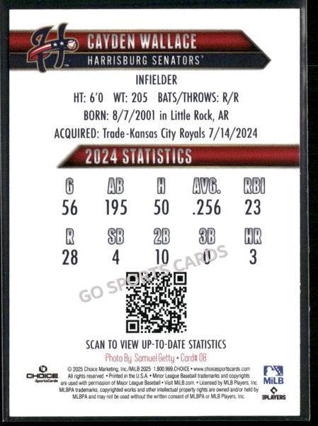 2025 Harrisburg Senators Cayden Wallace