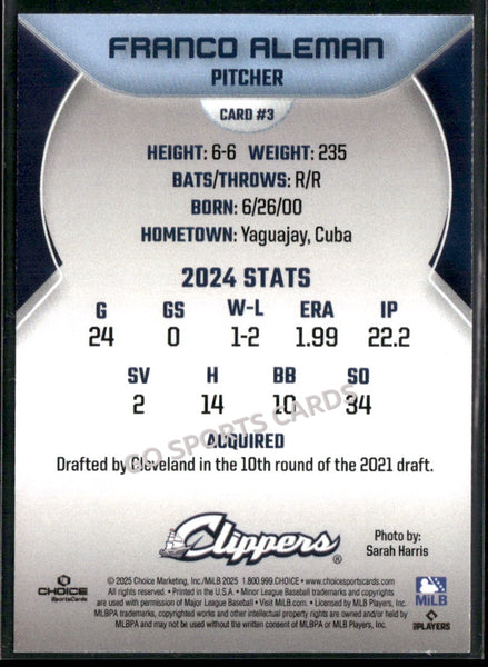2025 Columbus Clippers Franco Aleman