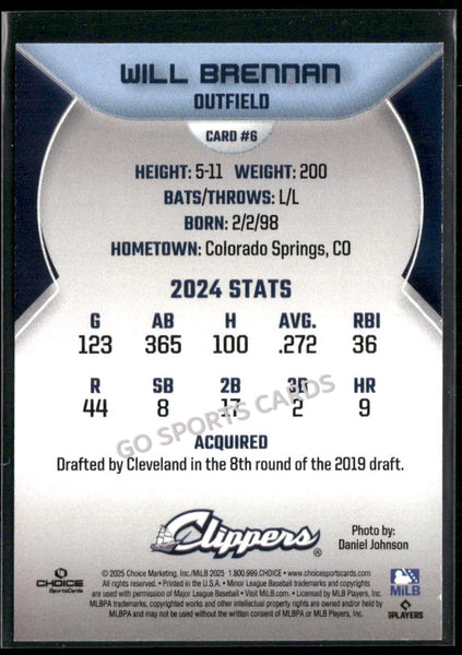 2025 Columbus Clippers Will Brennan