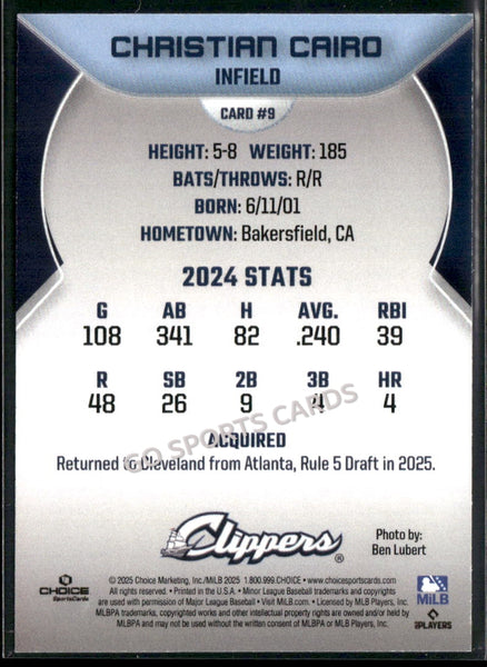 2025 Columbus Clippers Christian Cairo