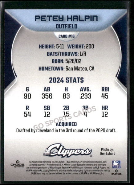 2025 Columbus Clippers Petey Halpin