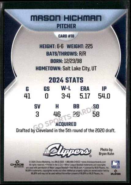 2025 Columbus Clippers Mason Hickman