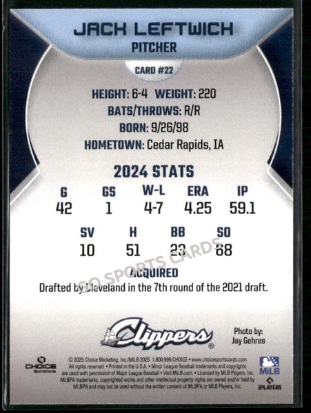 2025 Columbus Clippers Jack Leftwich