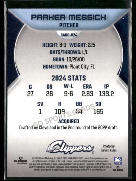 2025 Columbus Clippers Parker Messick