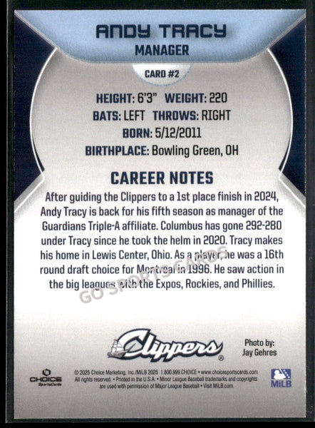 2025 Columbus Clippers Andy Tracy
