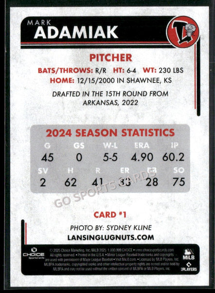2025 Lansing Lugnuts Mark Adamiak