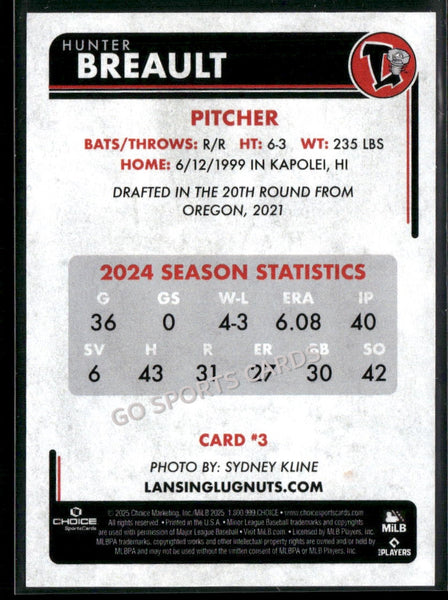 2025 Lansing Lugnuts Hunter Breault