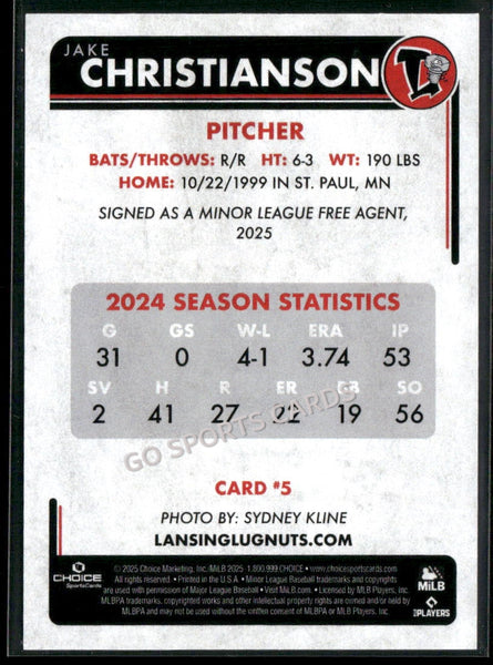 2025 Lansing Lugnuts Jake Christianson