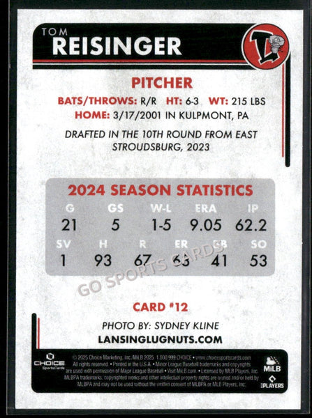 2025 Lansing Lugnuts Tom Reisinger