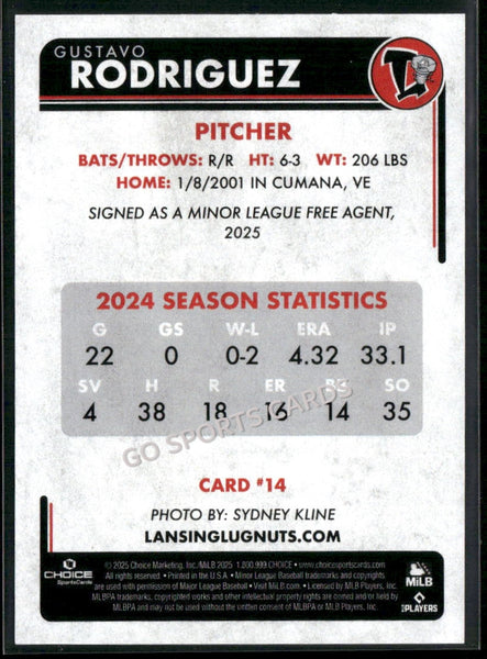 2025 Lansing Lugnuts Gustavo Rodriguez