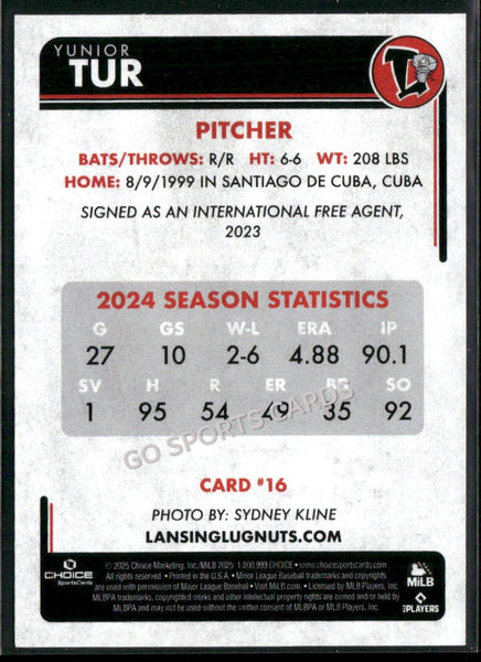 2025 Lansing Lugnuts Yunior Tur