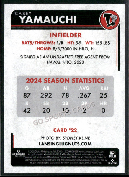 2025 Lansing Lugnuts Casey Yamauchi