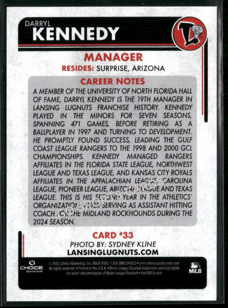 2025 Lansing Lugnuts Darryl Kennedy
