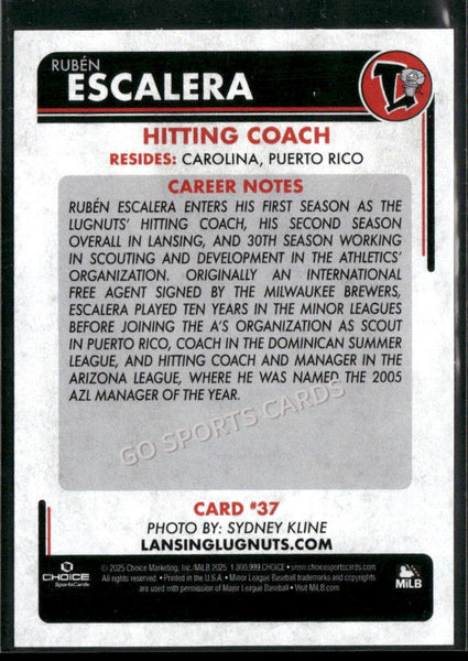 2025 Lansing Lugnuts Ruben Escalera