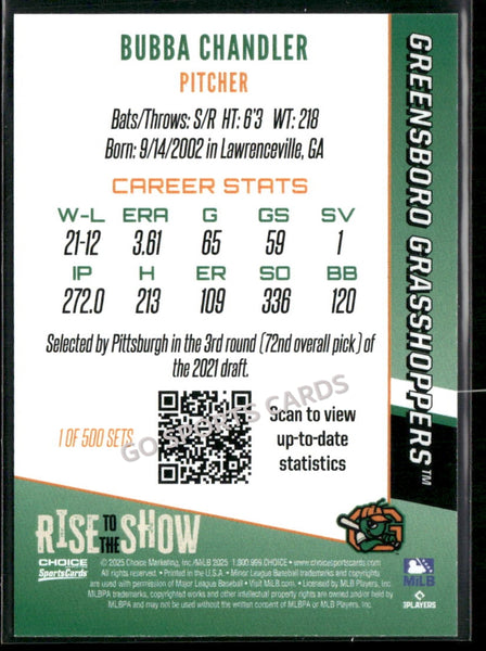 2025 Greensboro Grasshoppers Rise to the Show Bubba Chandler