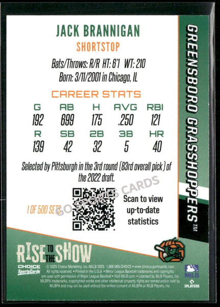2025 Greensboro Grasshoppers Rise to the Show Jack Brannigan