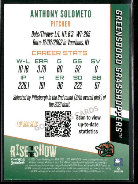 2025 Greensboro Grasshoppers Rise to the Show Anthony Solometo