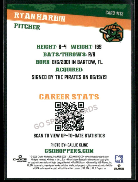 2025 Greensboro Grasshoppers Ryan Harbin