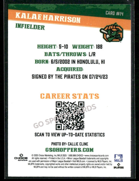 2025 Greensboro Grasshoppers Kalae Harrison