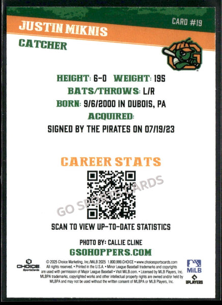 2025 Greensboro Grasshoppers Justin Miknis