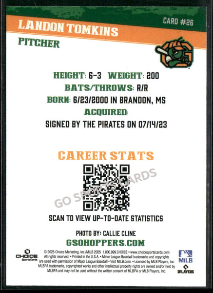 2025 Greensboro Grasshoppers Landon Tomkins